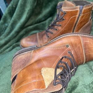 Men's Brown Leather Lace-Up Boots